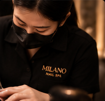 Milano nail technician at work