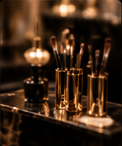 Brushes and tools at the nail bar