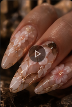Client with floral 3D nail art